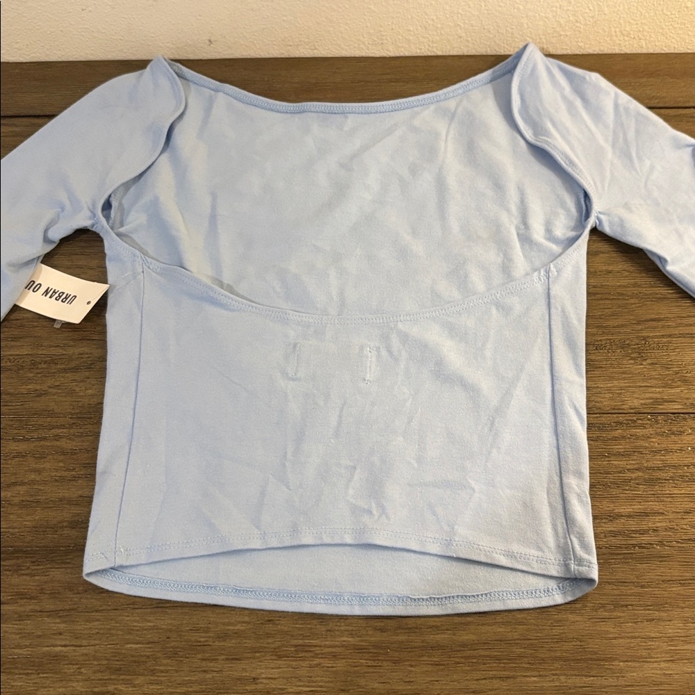 NWT [Urban Outfitters] Kimchi Blue Nadia Bow Low-Back Long-Sleeve Top Women’s XS - Picture 10 of 12